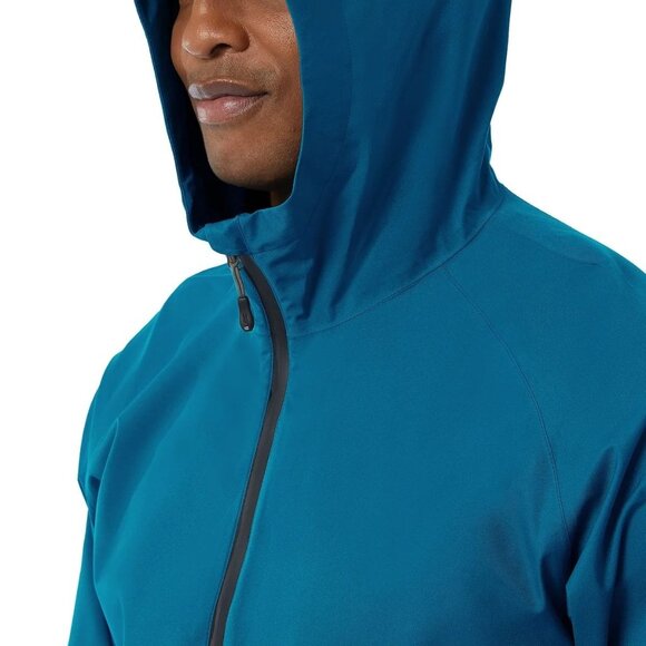 32 Degrees Cool Unisex Blue Waterproof Hooded Rain Jacket SPF 50 Men XS Women S - Picture 7 of 7